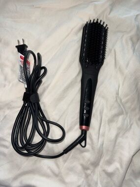 amika Black & Rose Gold Heated Straightening Brush